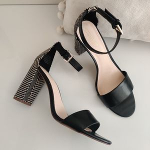 Nine West Abrah Woven black heeled Sandals.